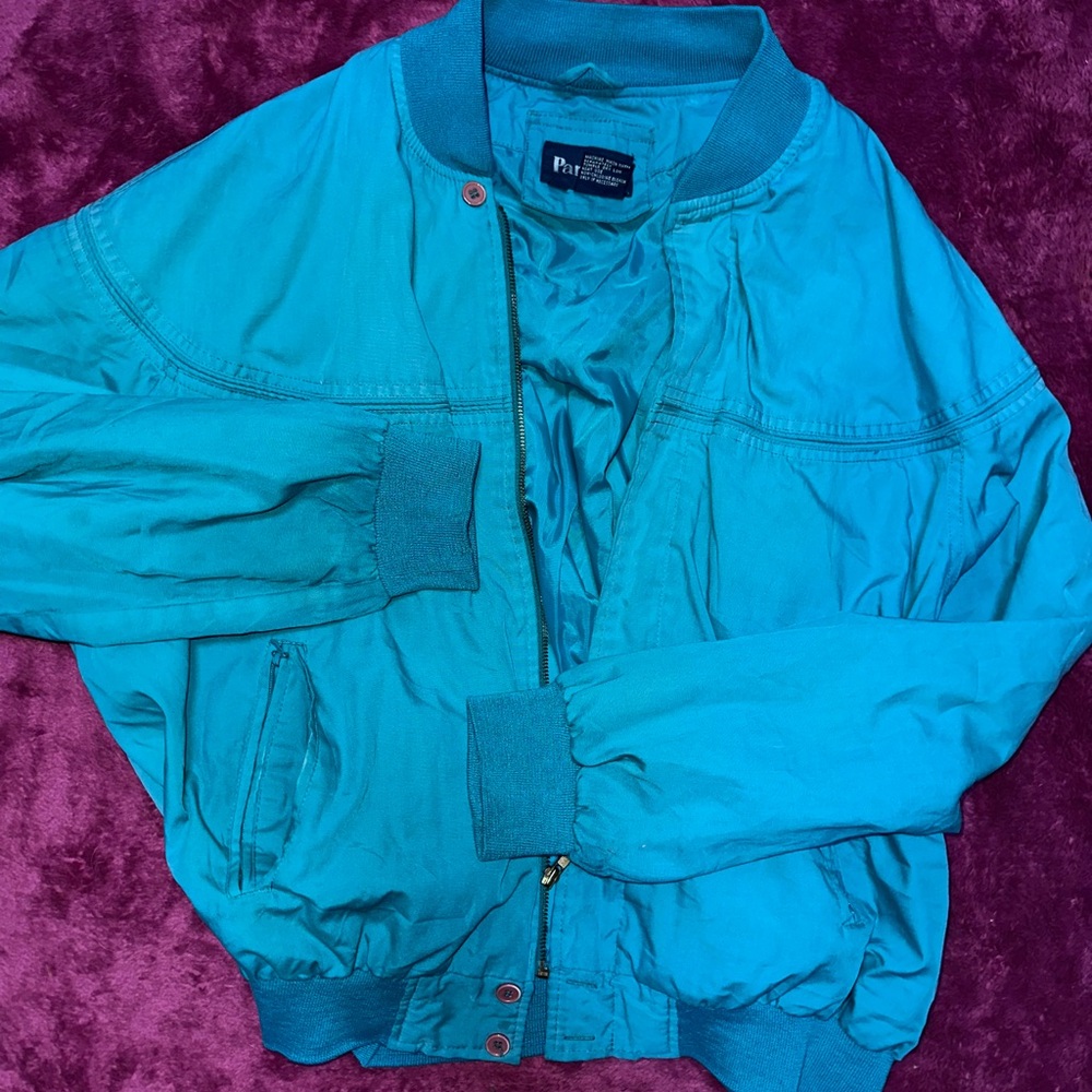 Perry Ellis Men's Blue Bomber Jacket